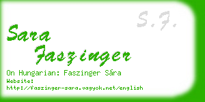 sara faszinger business card